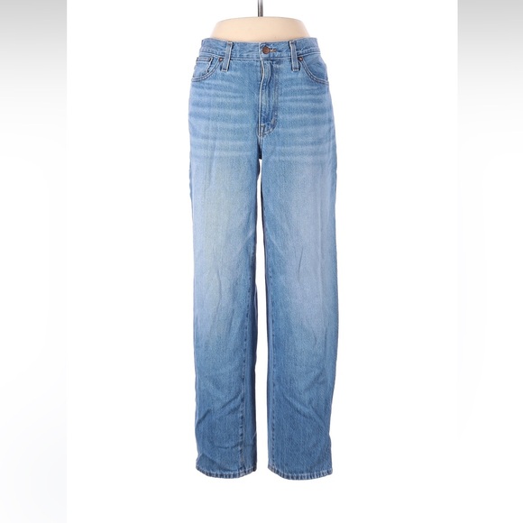Madewell Denim - Madewell Slouchy Boyjean 29 High Rise Straight Leg Light Wash